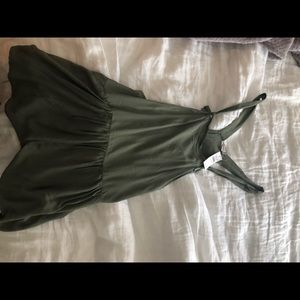 Green romper overalls new with tags Aerie